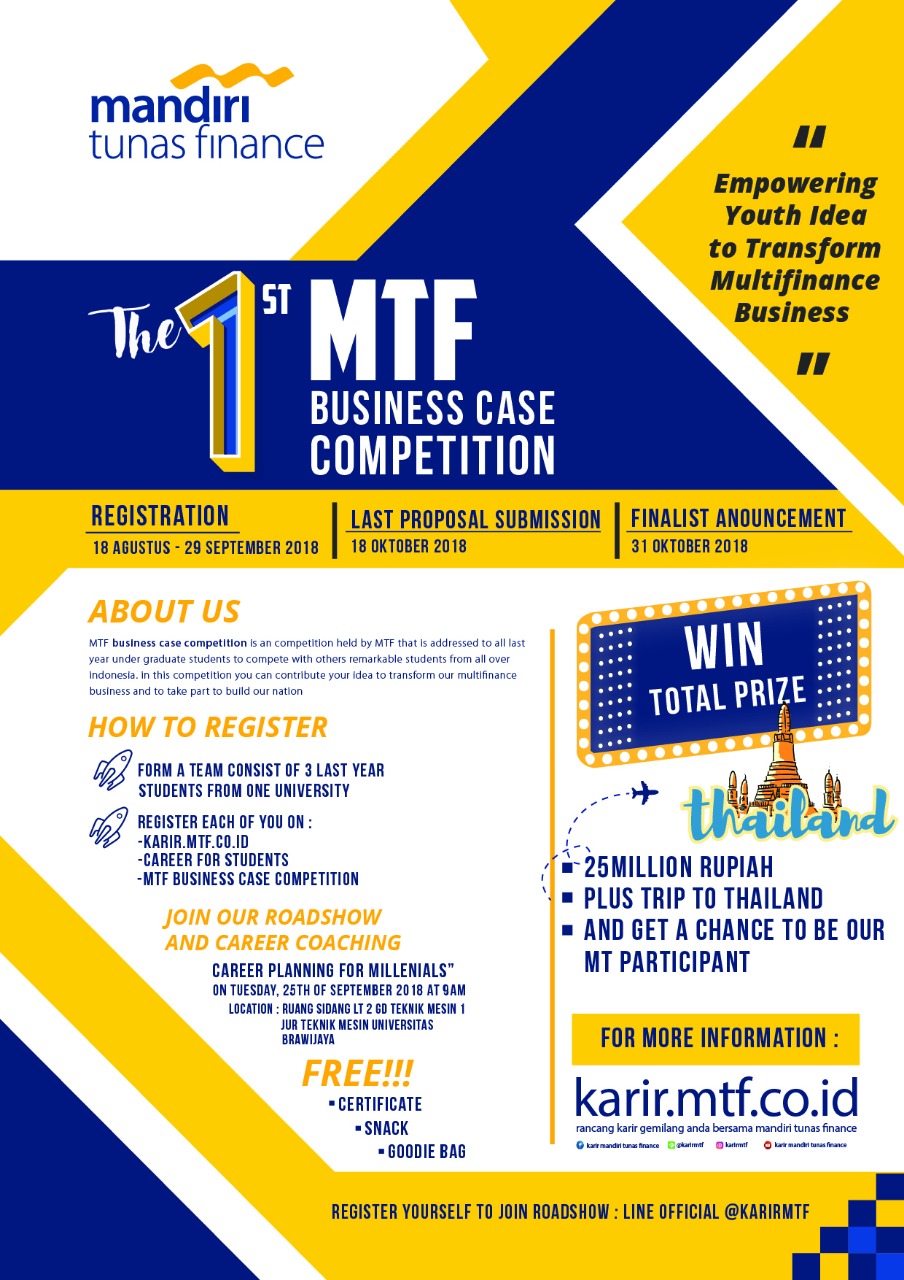 The 1st MTF Business Case Competition Fakultas Ilmu Komputer (FILKOM