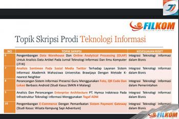 Pendidikan Teknologi Informasi Fakultas Ilmu Komputer Filkom Universitas Brawijaya